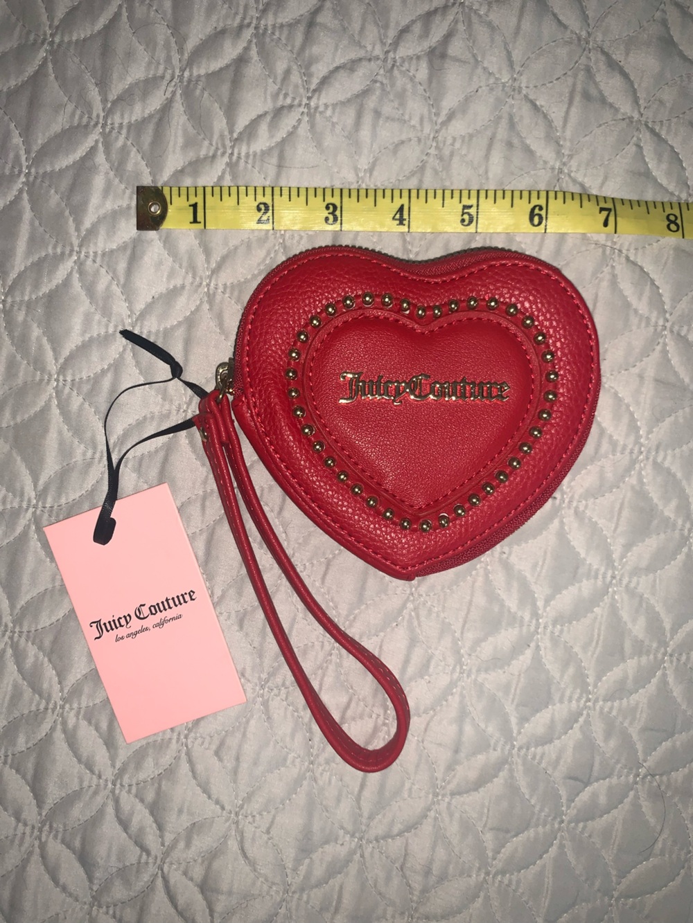 Juicy Couture Red Heart Studded Wristlet NWT